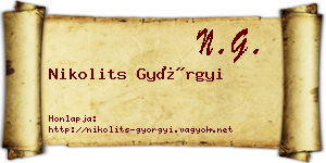 Nikolits Györgyi névjegykártya